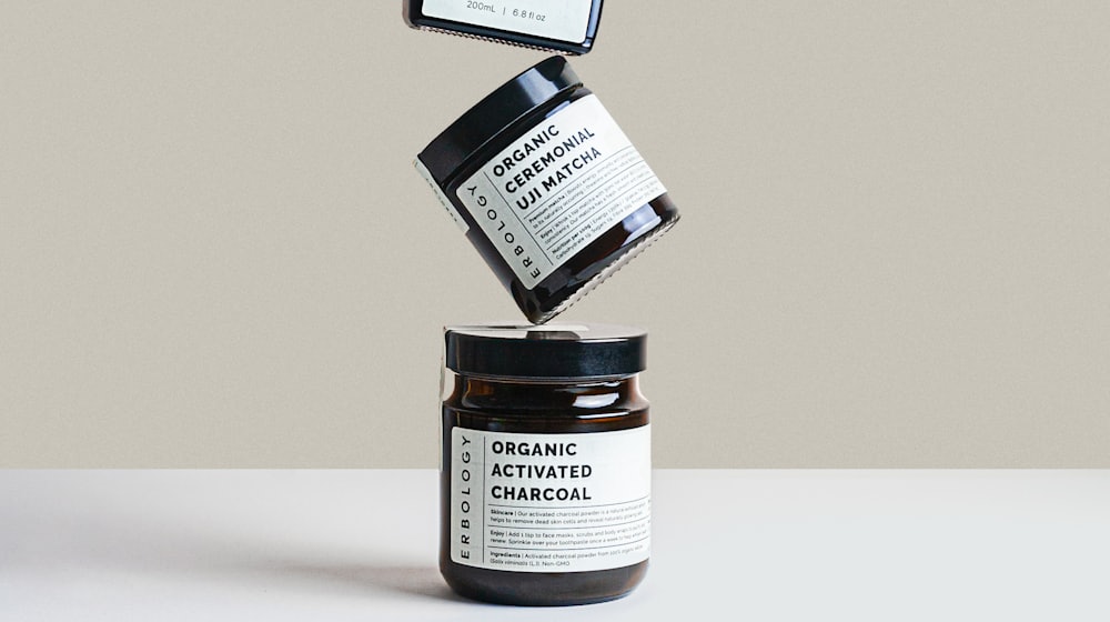 Product packaging photographed for an online store